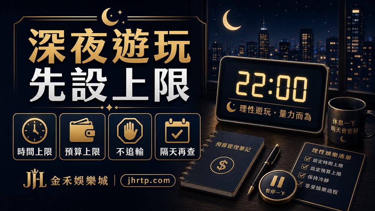 深夜遊玩先設時間上限、預算上限、不追輸、隔天再查
