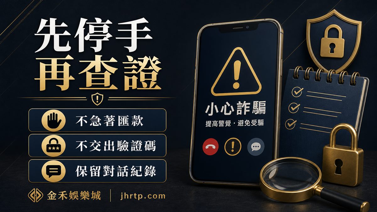 娛樂城安全提醒:先停手再查證,不急著匯款、不交出驗證碼、保留對話紀錄